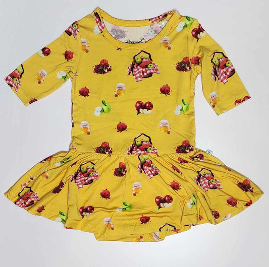 Sweet as Honey 3/4 Sleeve Twirl Dress with Bodysuit