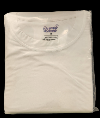 White Men's Crew Neck T-Shirt (save $5 when you add to any shorts/pants to complete the set)
