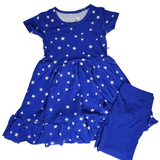 Oh My Stars Twirl Dress with Pockets & Shorts Set