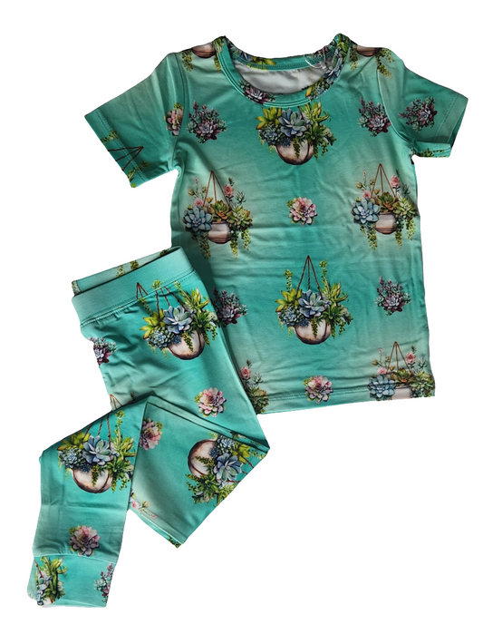 Succulent Cascade 2 Piece Pajama Set