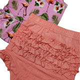 Flamingo Tropic Peplum tank and Bummie Set