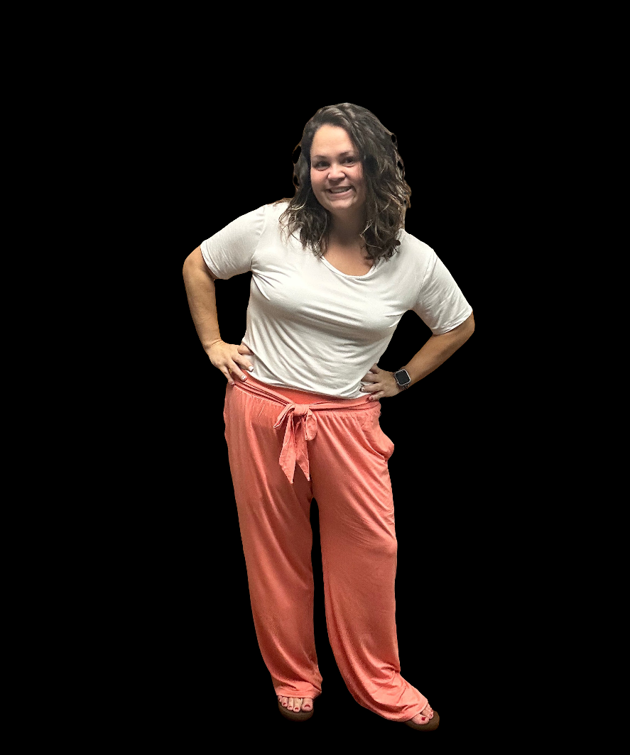 Sunset Coral Women's Wide Leg Palazzo Pant