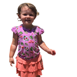 Flamingo Tropic Ruffle Shirt and Skort
