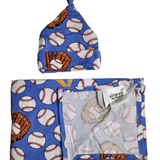 Eye On The Ball Swaddle and Hat Set