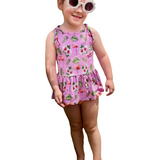 Flamingo Tropic Peplum tank and Bummie Set
