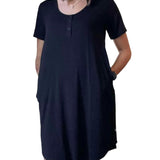 Women's Nightgown - Black Solid