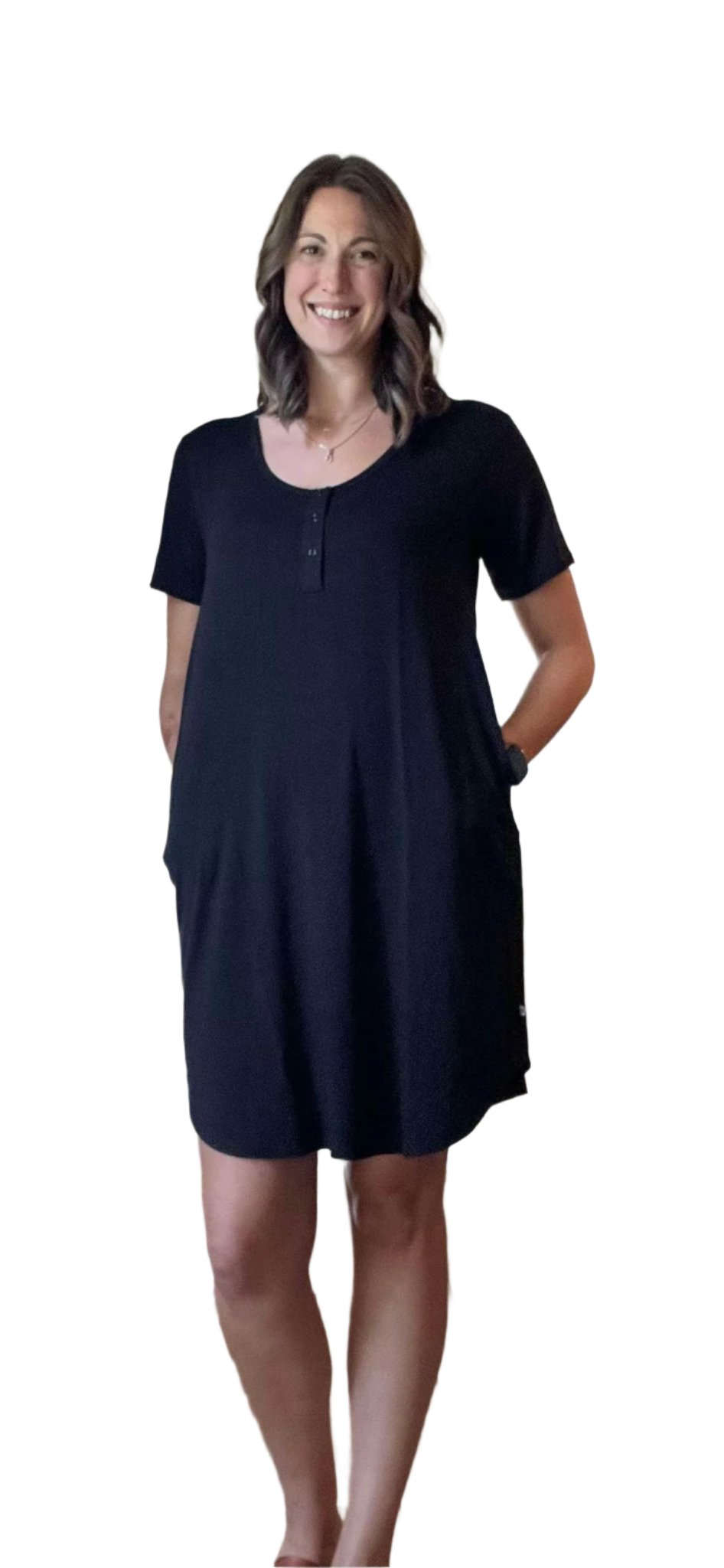 Women's Nightgown - Black Solid