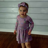 Dragonfly Meadow Smocked Waist Twirl Dress with Bodysuit