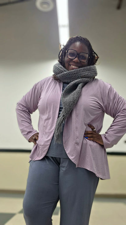 Dusty Purple Women's Cascading Cardigan