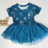 Pretty as a Peacock Tulle Tutu Twirl Dress with Bodysuit