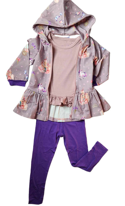 Enchanted Dreams Peplum Zip Up Hoodie and Leggings