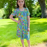 Buzzing Blooms Twirl Dress & Shorts Set