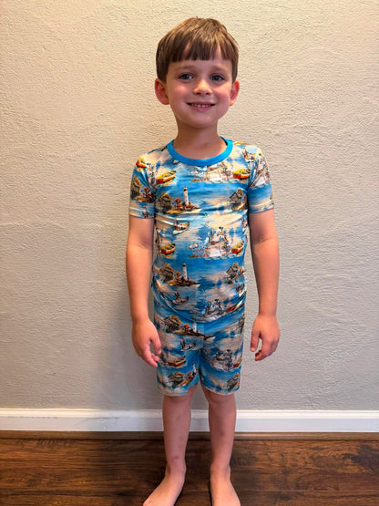 Harbor Of Memories 2 PIECE PJ SET (Short Sleeve and Shorts)