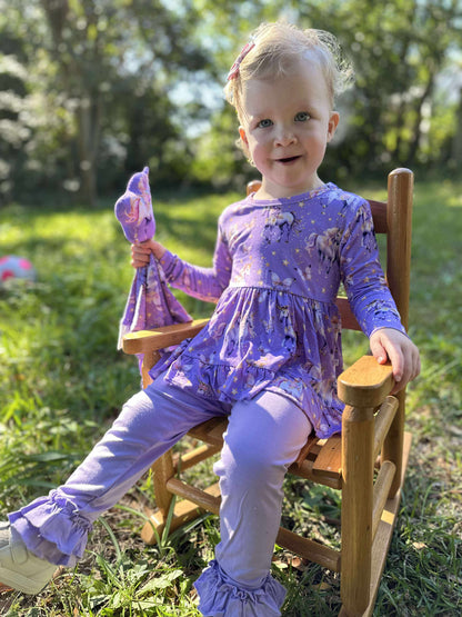 Unicorn Wishes 2 piece Peplum and Legging Set