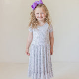 Sage Garden Twirl Dress with Pockets & Shorts Set