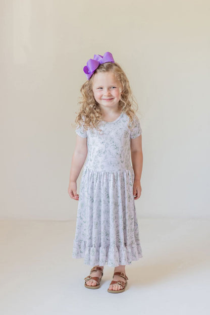 Sage Garden Twirl Dress with Pockets & Shorts Set