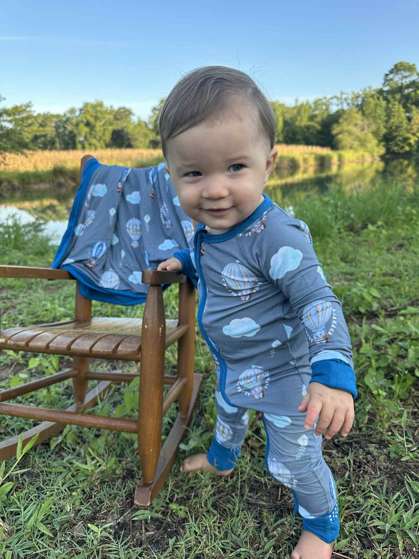 Trunks In The Clouds (Blue) Convertible Zip-Up