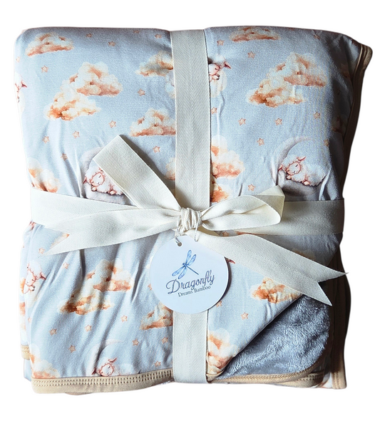 Sheep Lullaby 2 Layer Bamboo Plush Toddler Blanket