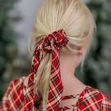 Crimson Tartan Hair Scarf
