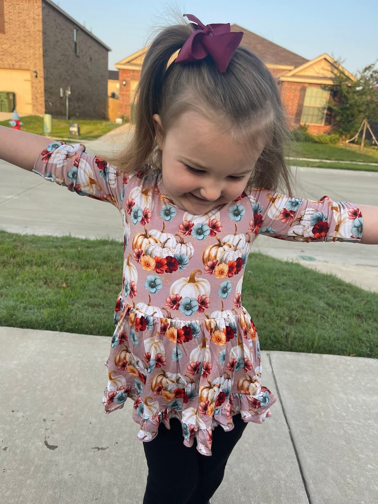 Blushing Harvest 2 piece Peplum and Legging Set