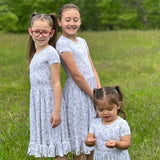 Sage Garden Twirl Dress with Pockets & Shorts Set