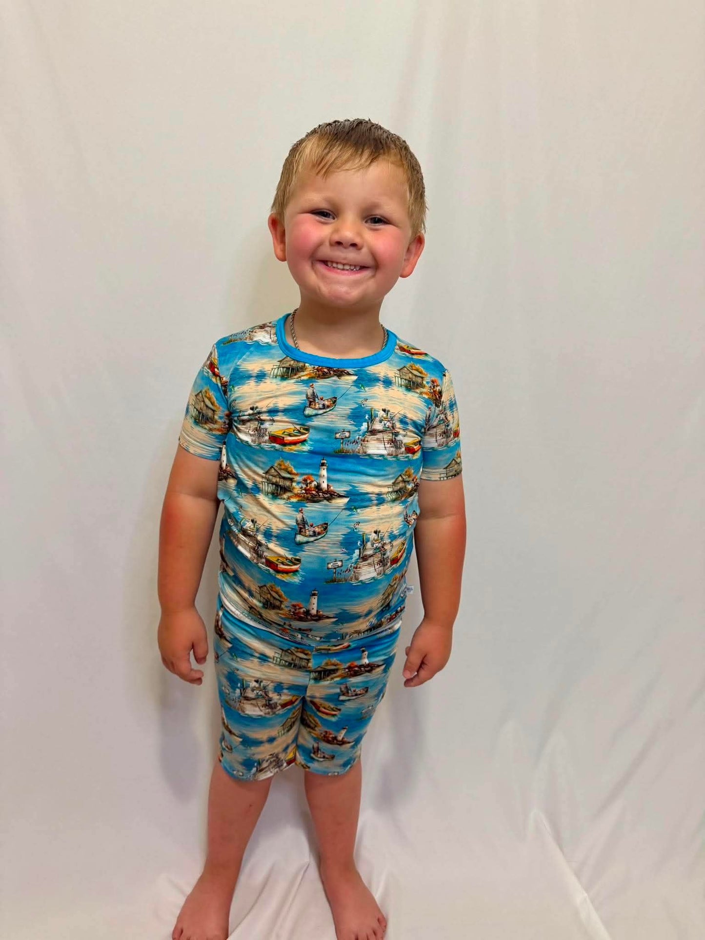Harbor Of Memories 2 PIECE PJ SET (Short Sleeve and Shorts)