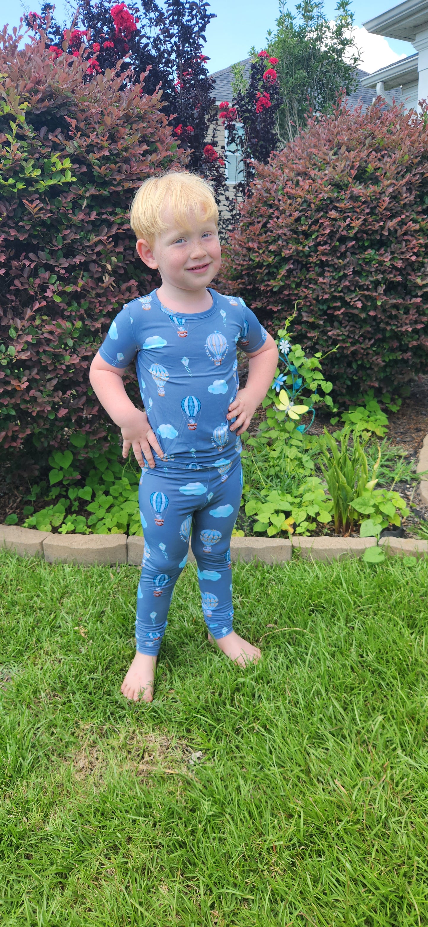 Trunks In The Clouds (Blue) 2 Piece Pajama Set