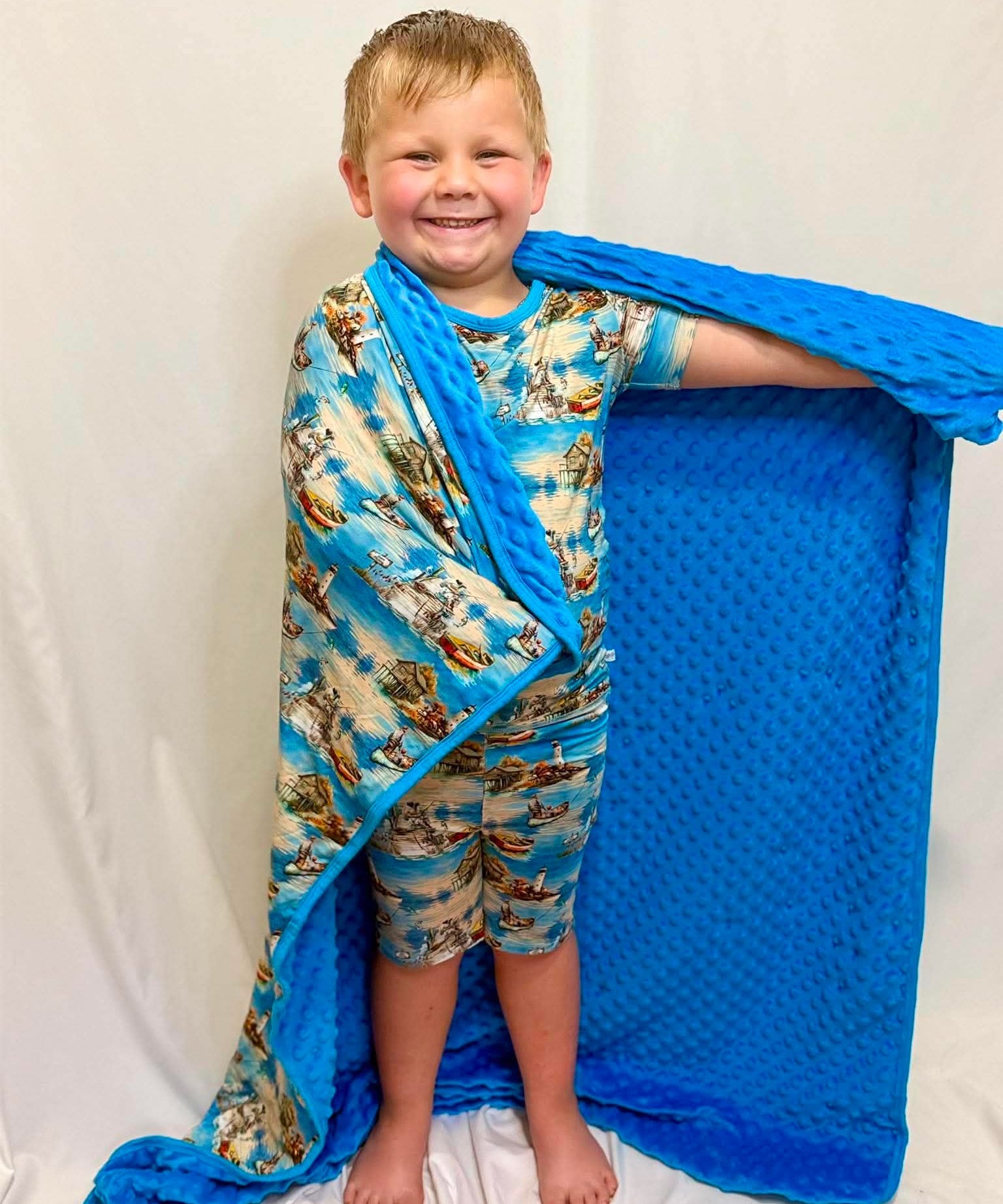 Harbor Of Memories Bamboo Minky Dot Blanket