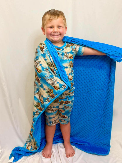 Harbor Of Memories Bamboo Minky Dot Blanket
