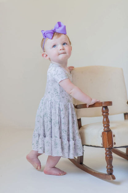 Sage Garden Twirl Dress with Pockets & Shorts Set