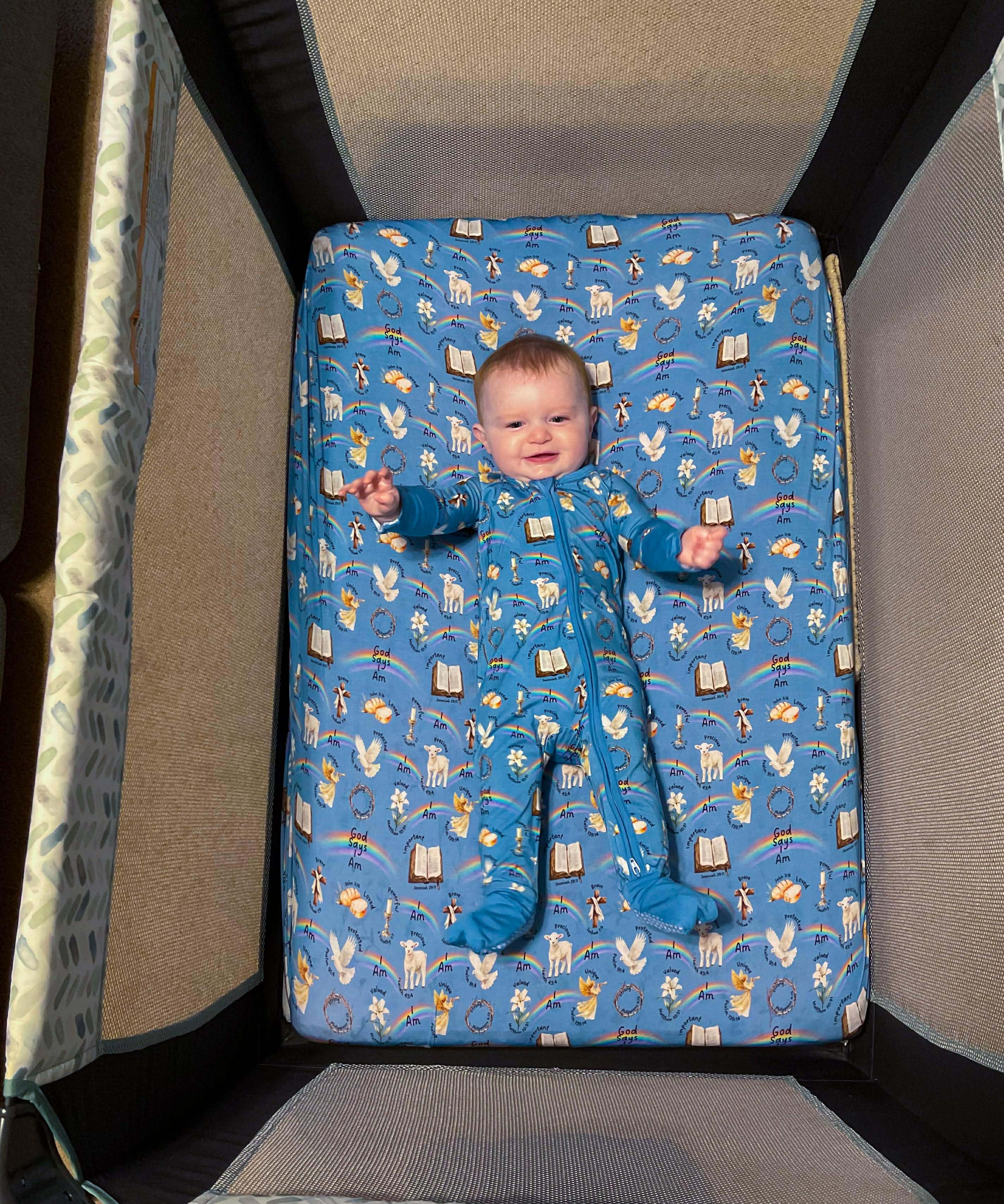 God Says I Am Mini Crib Sheet