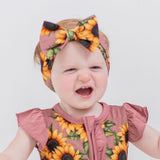 Mauve Sunflower Meadow Ruffle Sleeve Romper