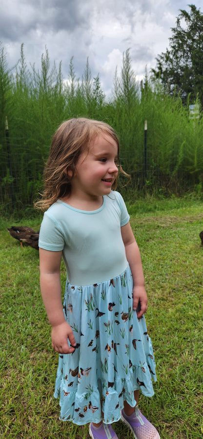 We Flock Together Twirl Dress with Pockets & Shorts Set