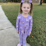 Unicorn Wishes 2 piece Peplum and Legging Set
