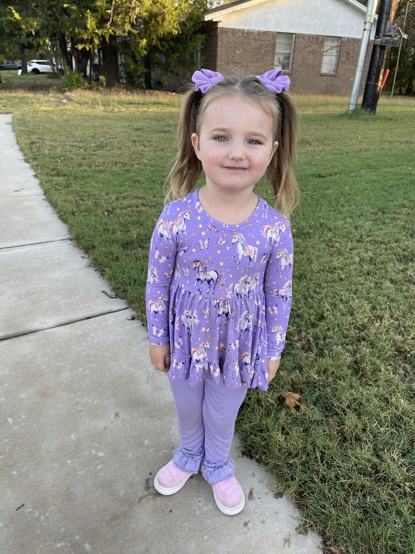 Unicorn Wishes 2 piece Peplum and Legging Set