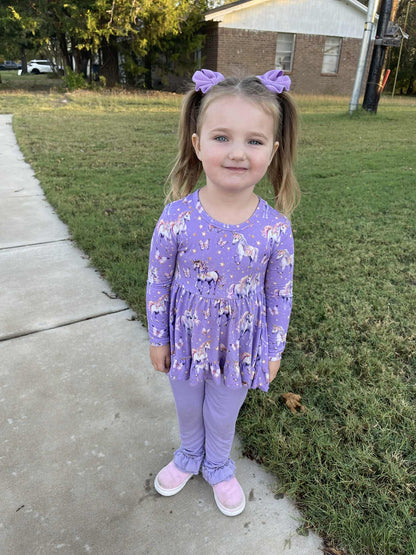 Unicorn Wishes 2 piece Peplum and Legging Set