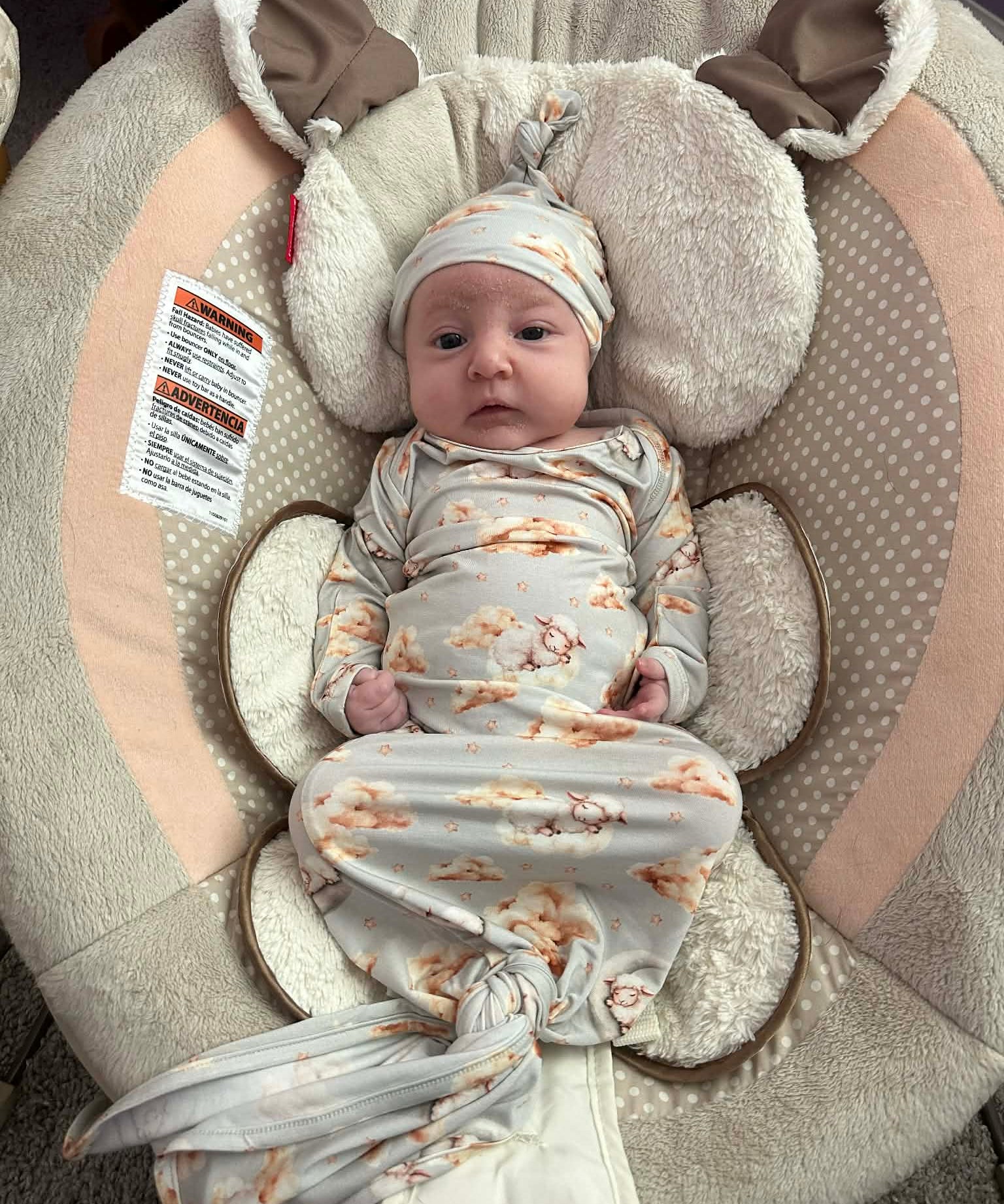 Sheep Lullaby Newborn Gown and Hat Set