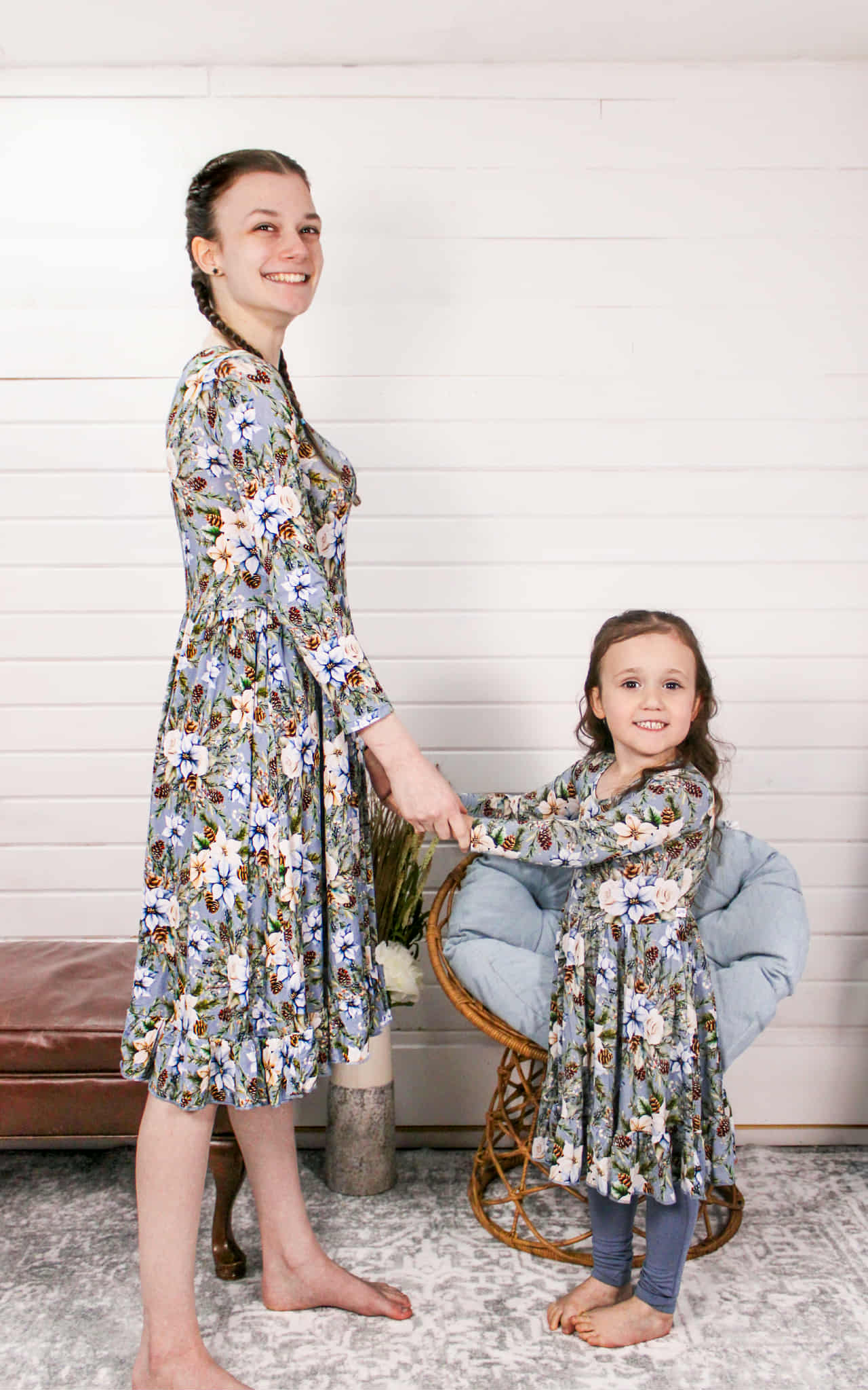 Winter Whimsy Twirl Dress with Pockets & leggings set