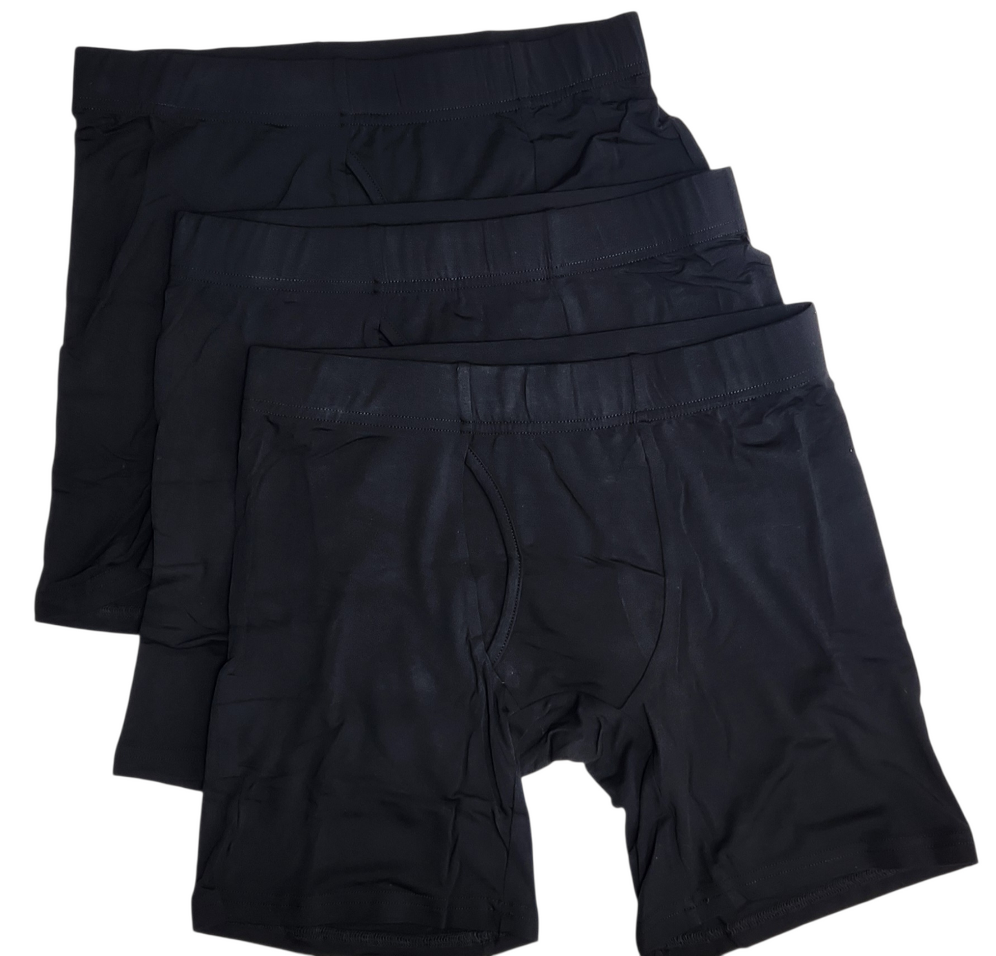 Luxe Noir Men's Boxer Brief With Fly 3-Pack