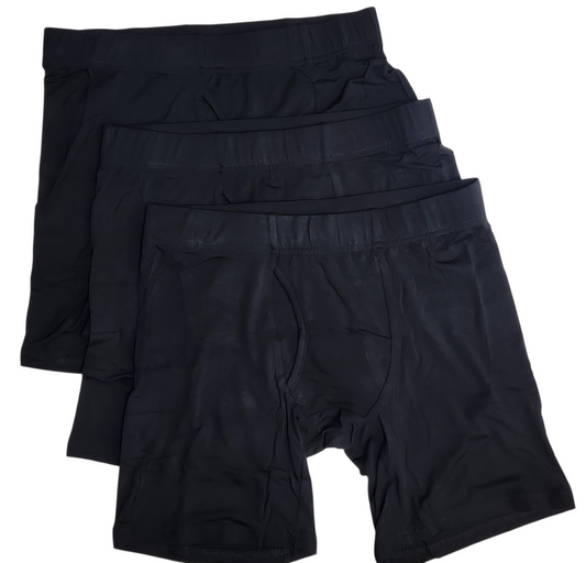 Luxe Noir Men's Boxer Brief With Fly 3-Pack