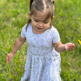 Sage Garden Twirl Dress with Pockets & Shorts Set