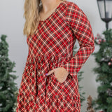 Crimson Tartan Women's Midi Dress