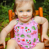 Flamingo Tropic Peplum tank and Bummie Set