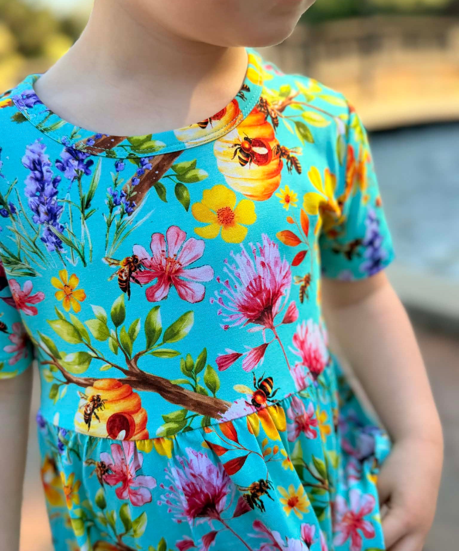 Buzzing Blooms Twirl Dress & Shorts Set