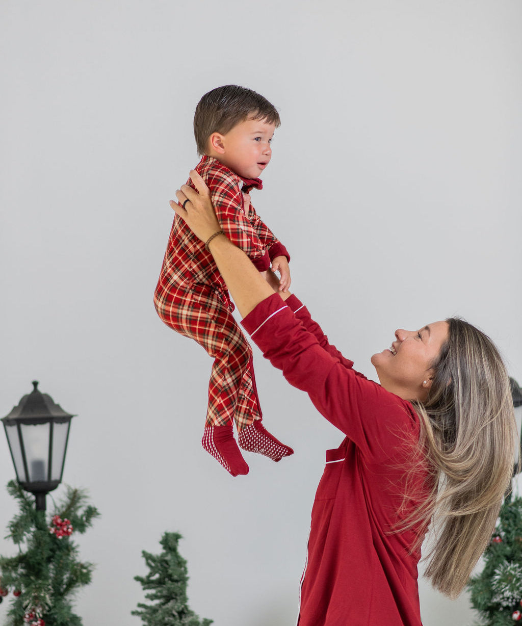 Crimson Tartan Convertible Zip-Up