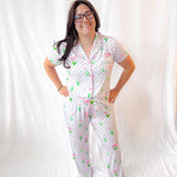 Checkered In Bloom Women's Pajamas