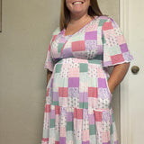 Darling Patchwork Women's Midi Dress