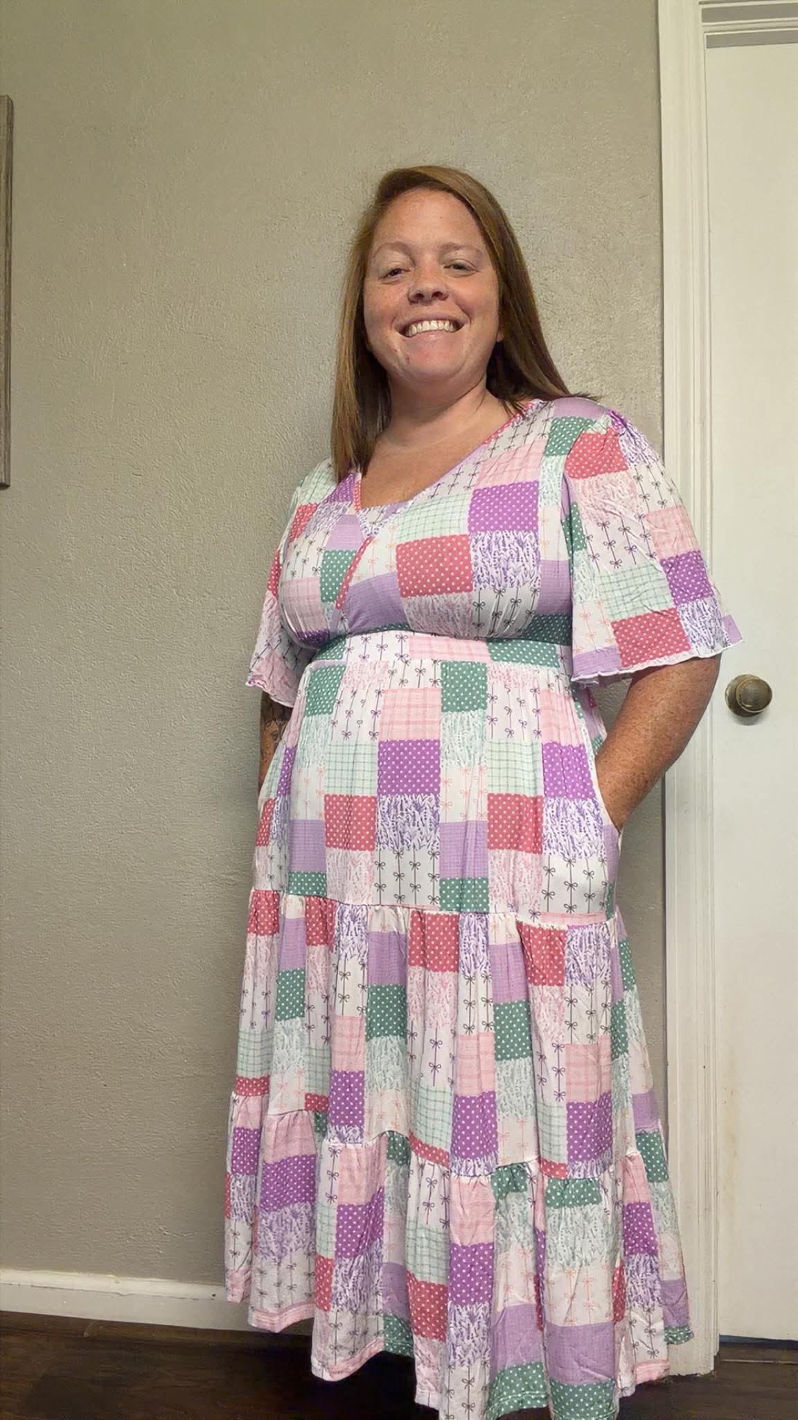 Darling Patchwork Women's Midi Dress