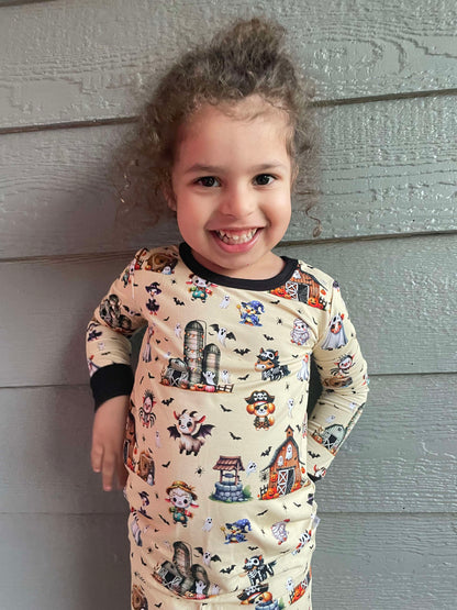 Boo At The Farm 2 Piece Pajama Set