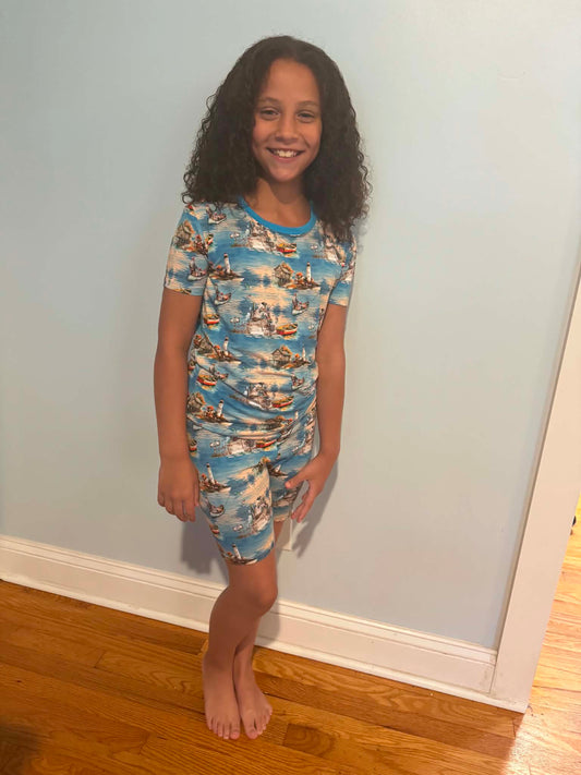 Harbor Of Memories 2 PIECE PJ SET (Short Sleeve and Shorts)